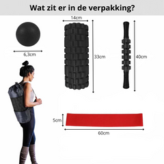 Foam roller set 4 delig + GRATIS Weerstandsband