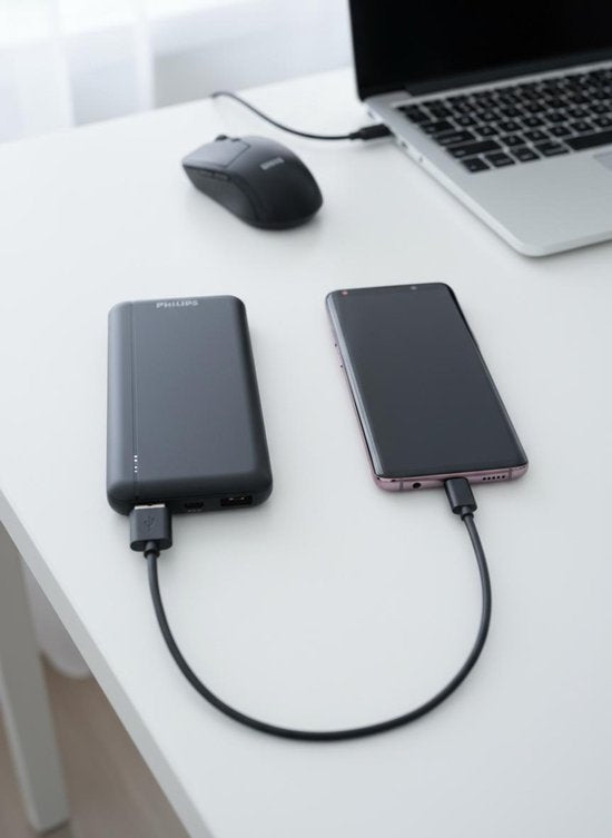 Philips Powerbank 10.000 mAh – Snelladen – 3 Poorten