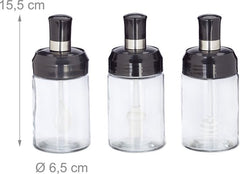 Relaxdays glazen voorraadpotten set van 3
