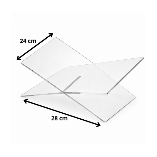 Boekenstandaard - Acryl - Transparant - 32 x 24 x 14,5 cm