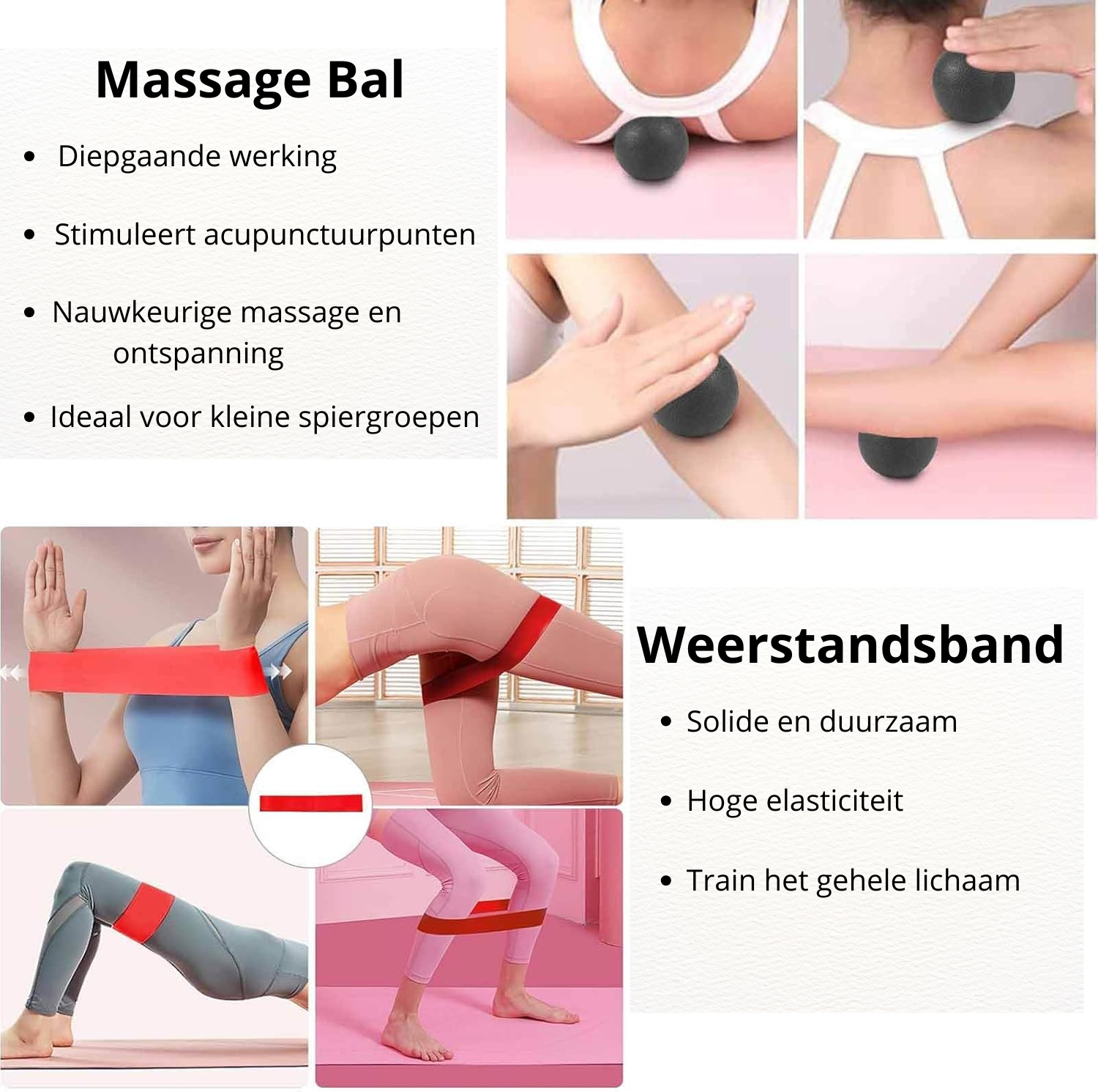 Foam roller set 4 delig + GRATIS Weerstandsband