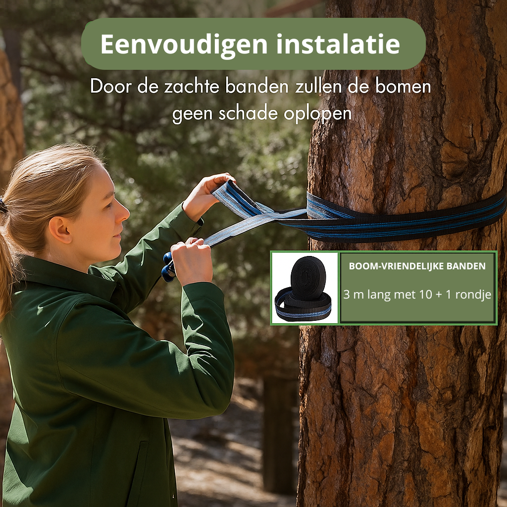 Hangmat - incl. Karabijnhaken en Riemen