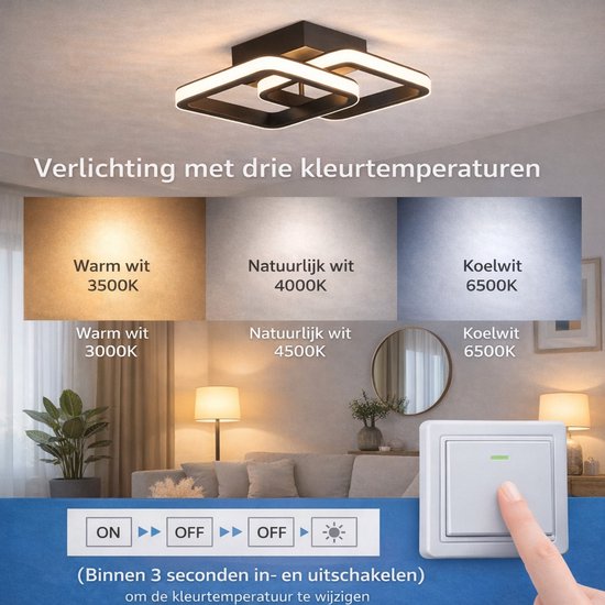 LED Plafonnière zwart