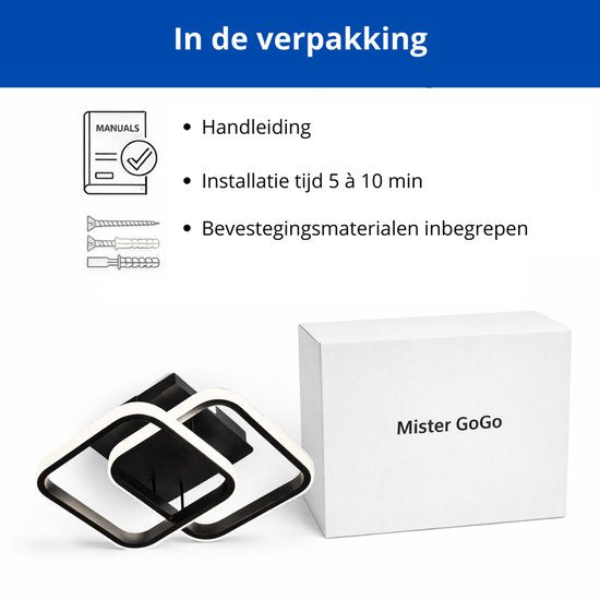 LED Plafonnière zwart