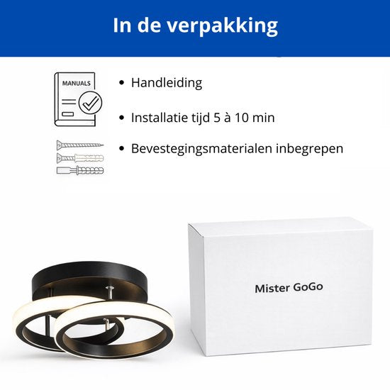 LED Plafonnière Zwart