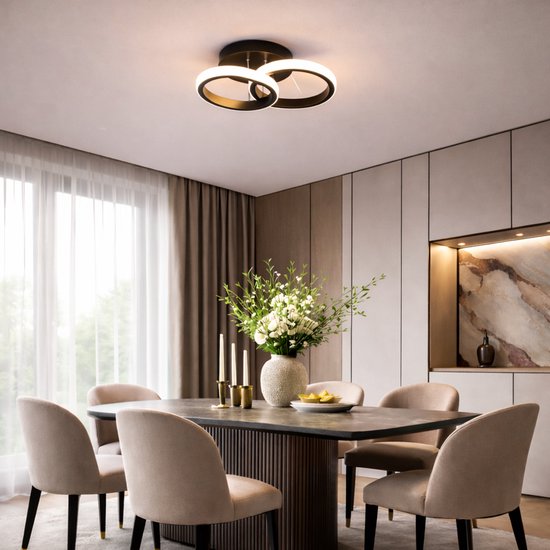LED Plafonnière Zwart