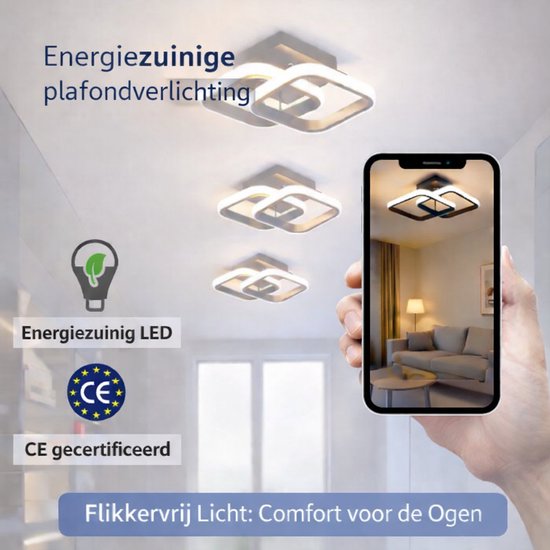 LED Plafonnière zwart