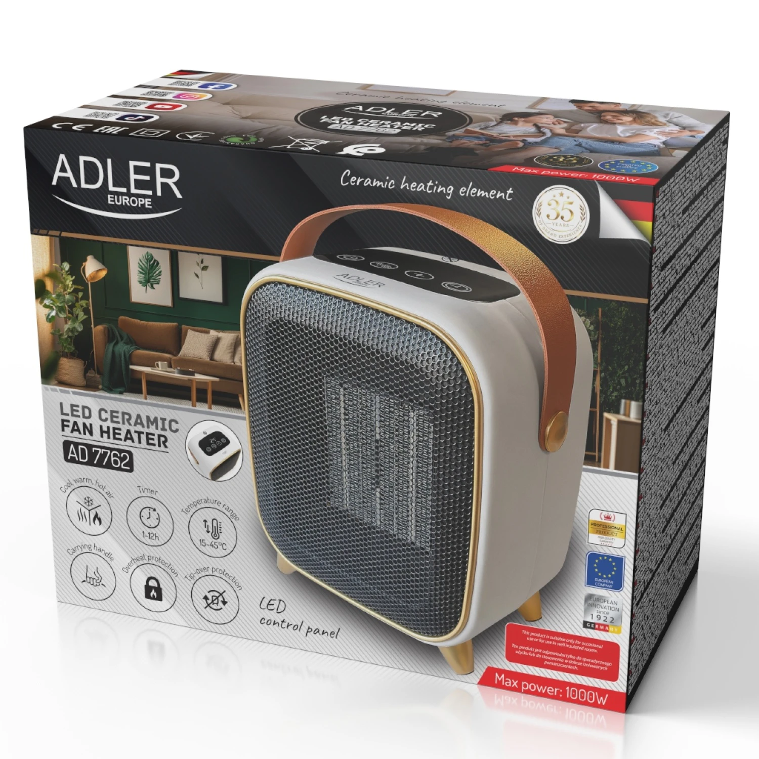 Adler Keramische Kachel 1000W