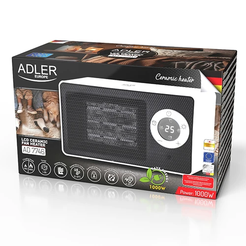 Adler Keramische Kachel 1000W - LCD-scherm