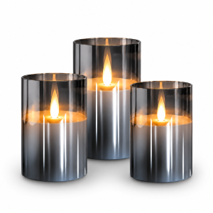 Homies LED kaarsen set van 3 - Smokey Glas