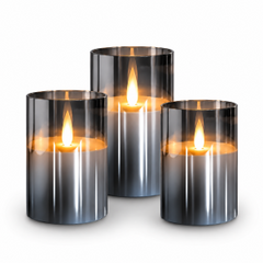 Homies LED kaarsen set van 3 - Smokey Glas