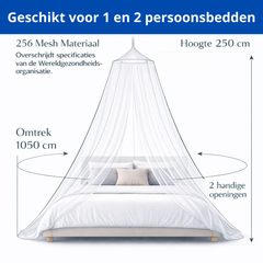 Klamboe Voor op Reis en Thuis Geschikt Voor 1 en 2 personen
