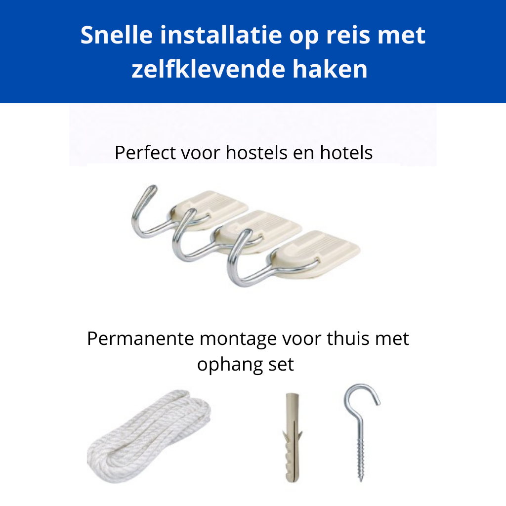 Klamboe Voor op Reis en Thuis Geschikt Voor 1 en 2 personen