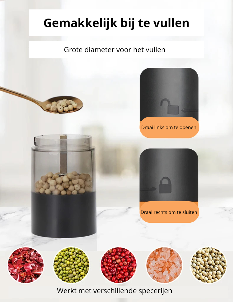 Elektrische Peper en Zoutmolen Set