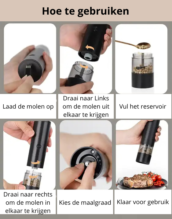 Elektrische Peper en Zoutmolen Set