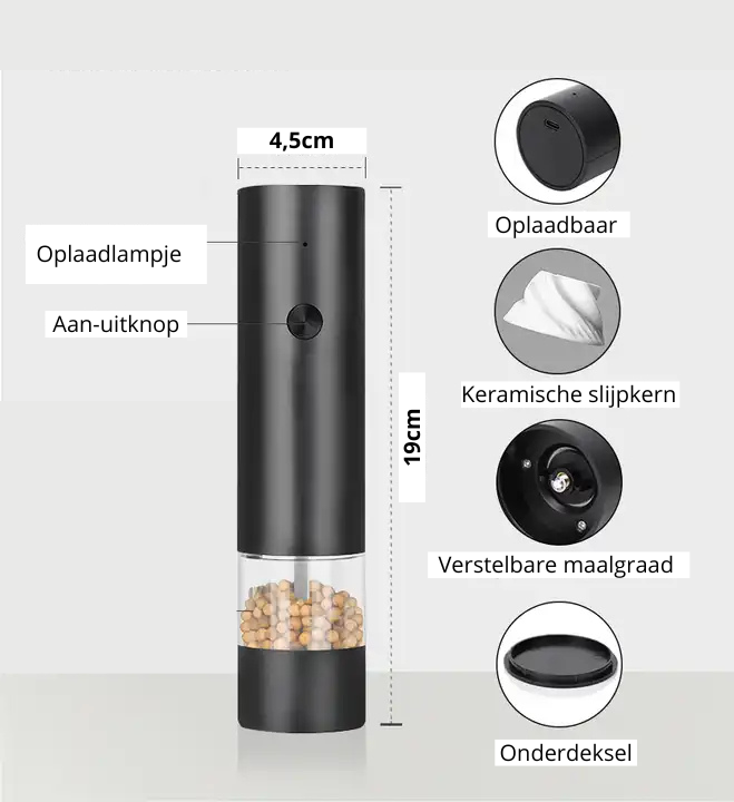 Elektrische Peper en Zoutmolen Set