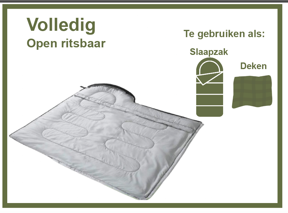Mummy Slaapzak 3 Seizoenen Groen