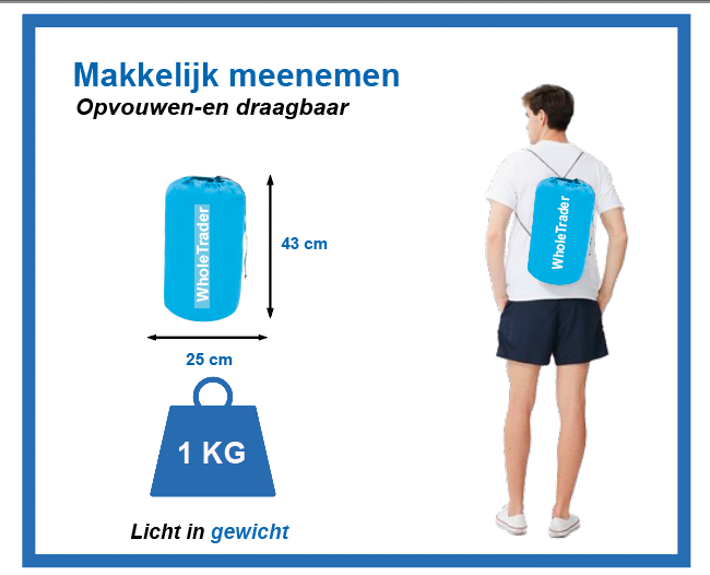 Mummy Slaapzak 3 Seizoenen Lichtblauw