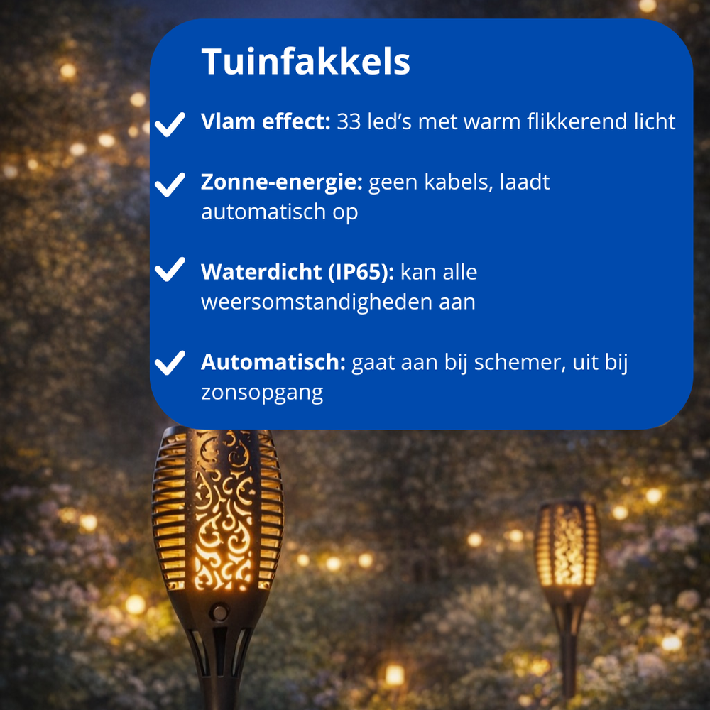 Tuinverlichting op Zonne Energie - Solar Tuinfakkels