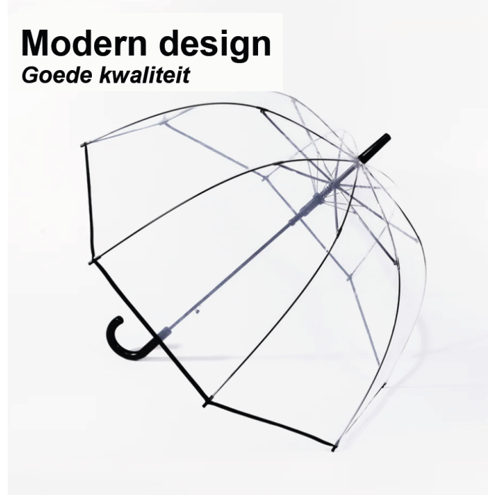 Transparante Paraplu zwart Ø 75 cm - Afbeelding 3