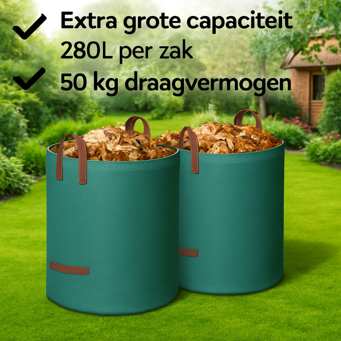 Tuinafvalzak - Set van 2 - 2x 280 liter - Afbeelding 2