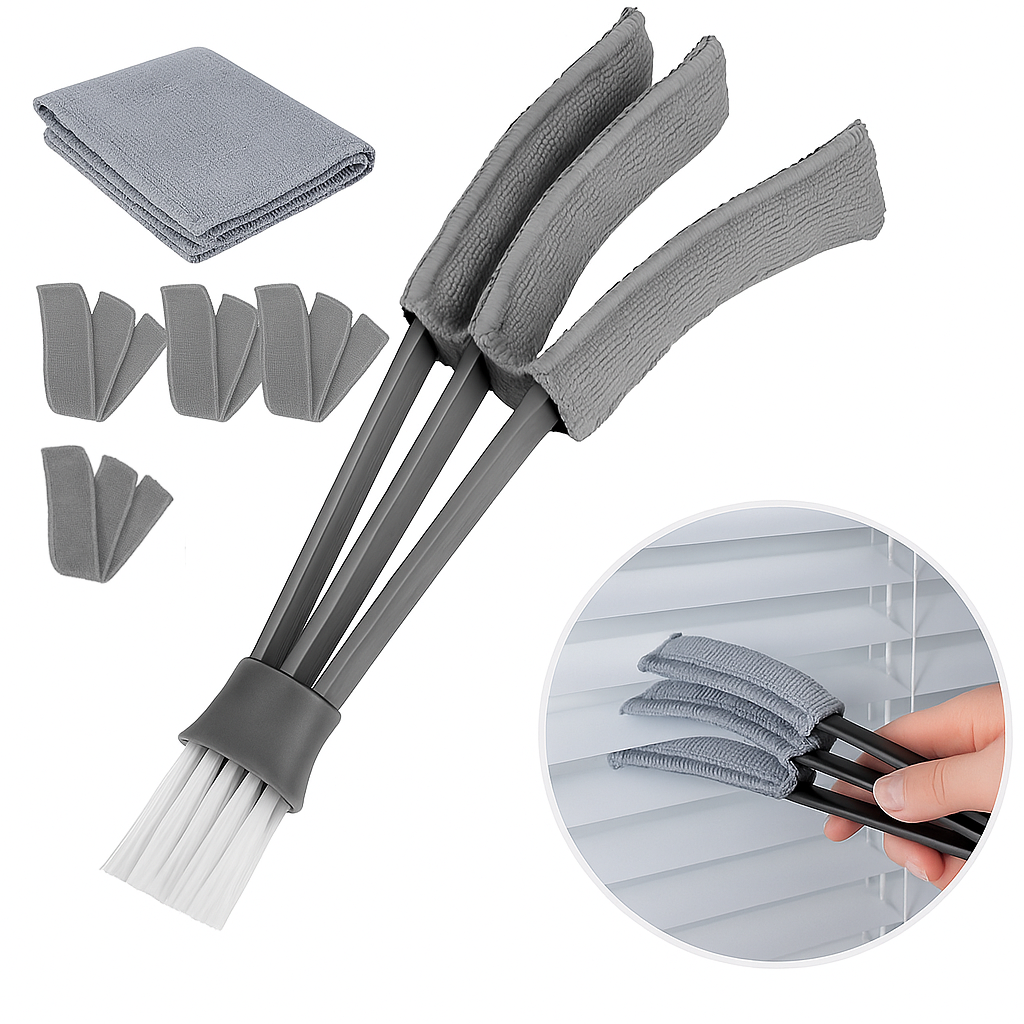 Jaloezie Reiniger met 4 Vervangdoekjes & 1 Microvezeldoek