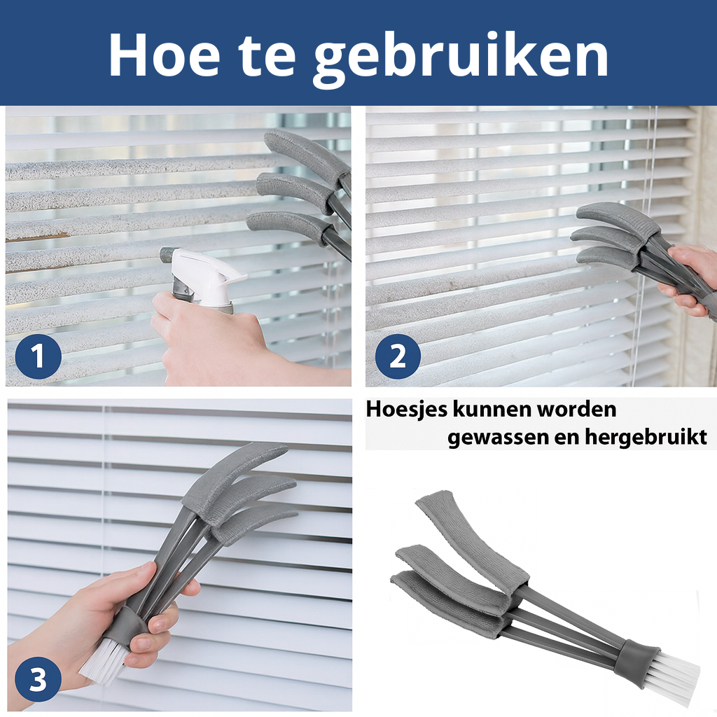 Jaloezie Reiniger met 4 Vervangdoekjes & 1 Microvezeldoek - Afbeelding 2